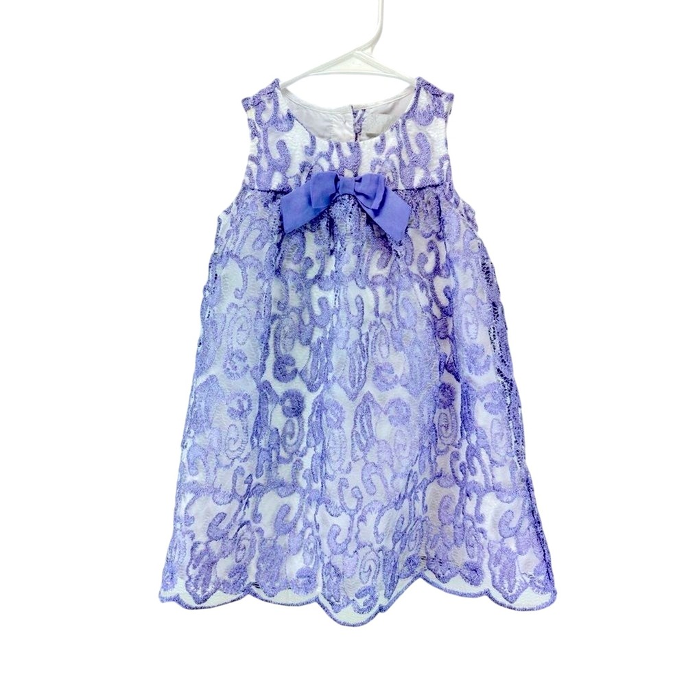 Camilla Purple Silver Metallic and White Long Special Occasion Dress size 24 Mo